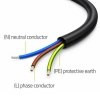 Kabel zasilający | wtyczka kątowa SCHUKO CEE 7/7 (E/F) | miedź Cu| odizolowany lutowany | 3x1.0mm2 | 1.8m